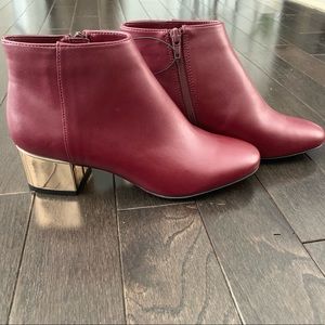 Marc New York Booties With Chunky Gold Heel